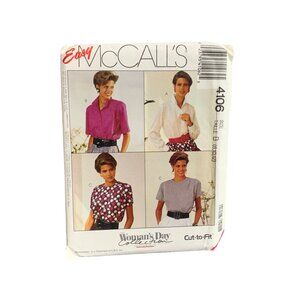 Easy McCalls Womens Sewing Pattern 4106 Size 8-12 Top Blouse uncut